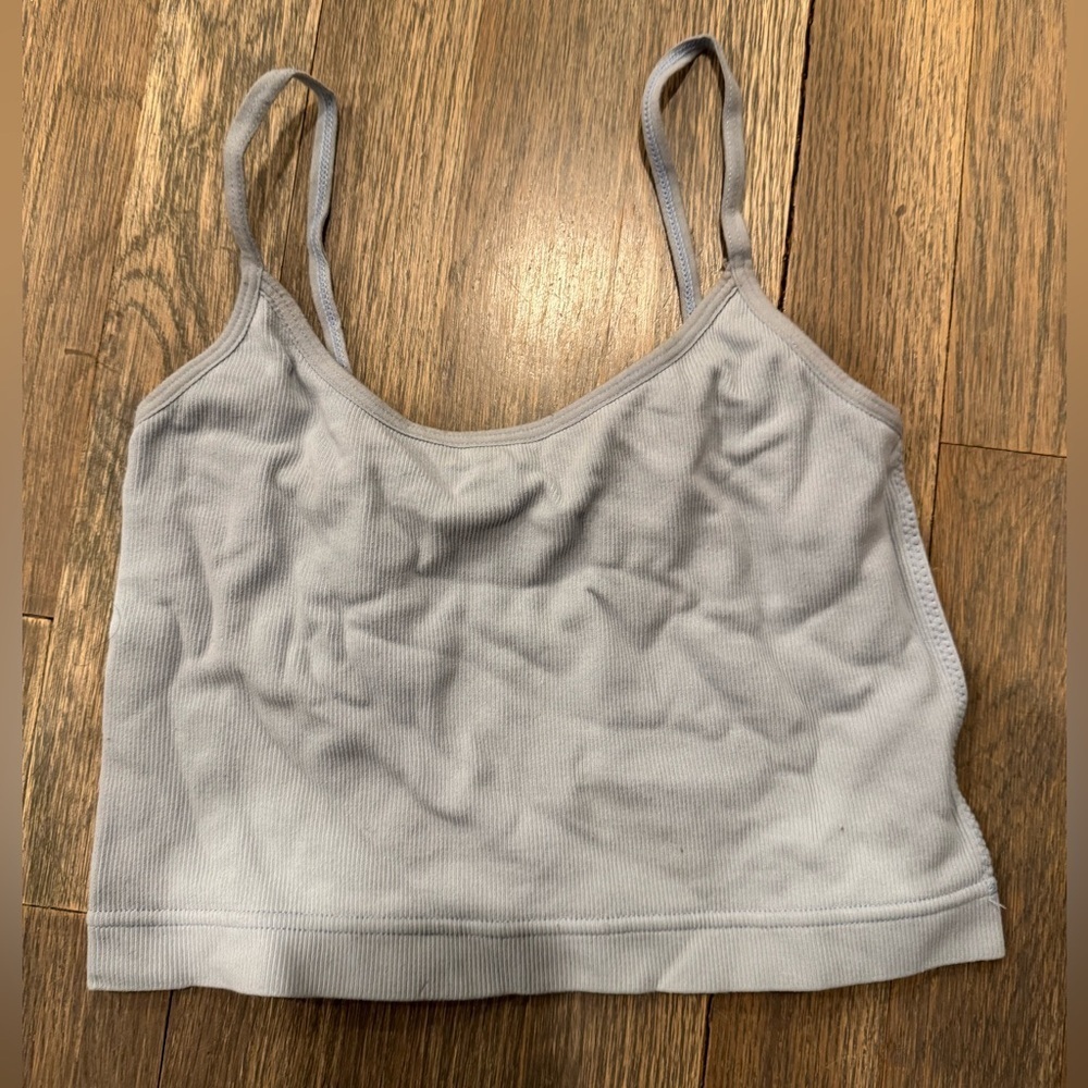 Garage Gray- blue Ribbed‎ cropped Tank Top size small